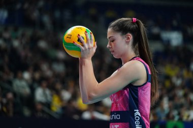 ISTANBUL, TURKIYE - Mayıs 04, 2025: Hena Kurtagiç Vero Volley Milano, Vakıfbank CEV Şampiyonlar Ligi Volley Şampiyonlar Ligi Final 4 Bronz Madalya Maçı Ulker Sports Arena 'da