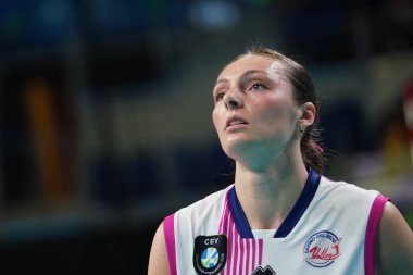 ISTANBUL, TURKIYE - Mayıs 03, 2025: Vakifbank 'ta Kara Bajema, Savino Del Bene Scandicci CEV Şampiyonlar Ligi Volley Şampiyonlar Ligi Şampiyonlar Ligi' nin Ulker Sports Arena 'da oynanan 4.