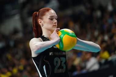 ISTANBUL, TURKIYE - Mayıs 03, 2025: Marina Markova Vakifbank ile Savino Del Bene Scandicci CEV Şampiyonlar Ligi Volley Şampiyonlar Ligi Şampiyonlar Ligi Ulker Sports Arena 'da oynanan 4.
