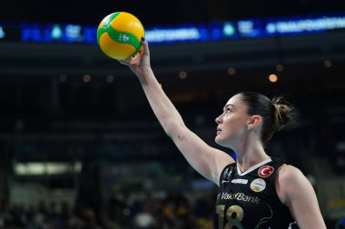 ISTANBUL, TURKIYE - MAYIS 03, 2025: Vakıfbank 'ta Zehra Gunes - Savino Del Bene Scandicci CEV Şampiyonlar Ligi Volley Şampiyonlar Ligi 4. Yarıfinal Ulker Sports Arena Finali