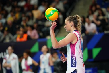 ISTANBUL, TURKIYE - Mayıs 03, 2025: Vakifbank 'ta Britt Herbots, Savino Del Bene Scandicci CEV Şampiyonlar Ligi Volley Şampiyonlar Ligi' nin Ulker Sports Arena 'da oynanan 4.