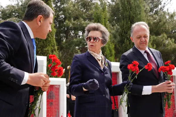 CanAKKALE, TURKIYE - 24 Nisan 2025: Prenses Royal Anne Gelibolu Kara Savaşları 'nın 110. yıldönümüne katıldı Gelibolu Yarımadası' ndaki Şehitler Anıtı 'nda anıldı
