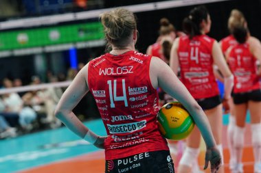 ISTANBUL, TURKIYE - Mayıs 03, 2025: Vero Volley Milano 'da Joanna Wolosz Imoco Volley Conegliano CEV Şampiyonlar Ligi Volley Şampiyonlar Ligi Ulker Sports Arena' da oynanan 4.