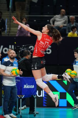 ISTANBUL, TURKIYE - Mayıs 03, 2025: Martyna Lukasik, Ulker Sports Arena 'da oynanan Imoco Volley Conegliano - Imoco Volley Conegliano Şampiyonlar Ligi Şampiyonlar Ligi 4.