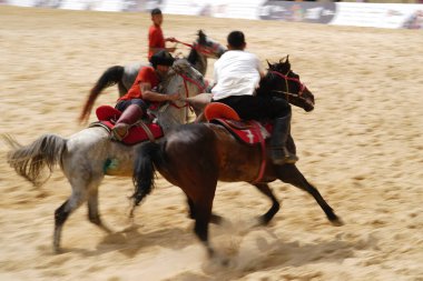 ISTANBUL, TURKIYE - 24 Mayıs 2025: Etnospor Kültür Festivali sırasında Kokboru Oyunu