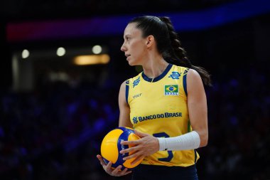 ISTANBUL, TURKIYE - 22 Haziran 2025: Türkiye 'de Macris Carneiro - Brezilya VNL Havuz Maçı Sinan Erdem Kubbesi