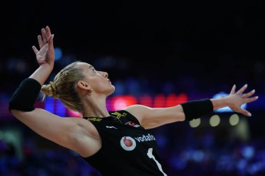 ISTANBUL, TURKIYE - 22 Haziran 2025: Türkiye 'de Hatice Gizem Orge - Brezilya VNL Havuz Maçı Sinan Erdem Kubbesi