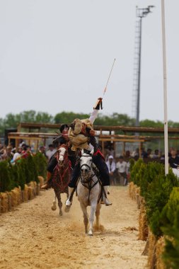 İSTANBUL, TURKIYE - 24 Mayıs 2025: Etnospor Kültür Festivali 'nde Binicilik Şovu