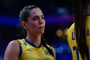 ISTANBUL, TURKIYE - 20 Haziran 2025: Kanada 'dan Julia Kudiess, Sinan Erdem Dome' da Brezilya VNL Havuz Maçı 'na karşı