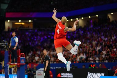 ISTANBUL, TURKIYE - 22 Haziran 2025: Melissa Vargas, Sinan Erdem Kubbesi 'ndeki Türkiye-Brezilya VNL Havuz Maçı' nda görev yapıyor