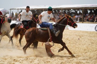 ISTANBUL, TURKIYE - 24 Mayıs 2025: Etnospor Kültür Festivali sırasında Kokboru Oyunu