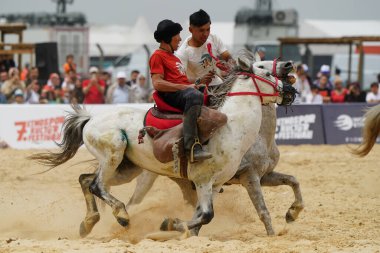 ISTANBUL, TURKIYE - 25 Mayıs 2025: Etnospor Kültür Festivali sırasında Kokboru Oyunu
