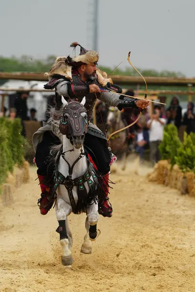 ISTANBUL, TURKIYE - 25 Mayıs 2025: Etnospor Kültür Festivali 'nde binicilik gösterisi