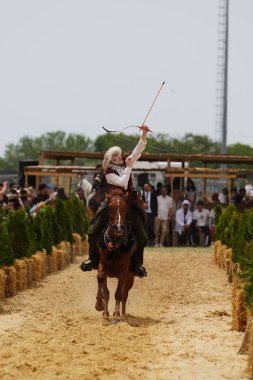 İSTANBUL, TURKIYE - 24 Mayıs 2025: Etnospor Kültür Festivali 'nde Binicilik Şovu
