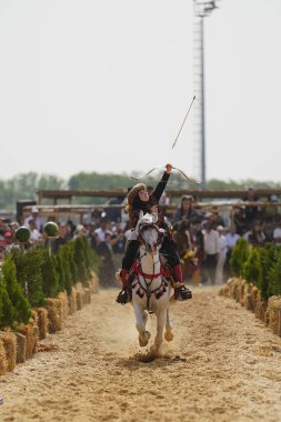 İSTANBUL, TURKIYE - 24 Mayıs 2025: Etnospor Kültür Festivali 'nde Binicilik Şovu