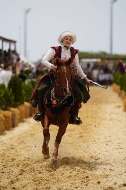 İSTANBUL, TURKIYE - 24 Mayıs 2025: Etnospor Kültür Festivali 'nde Binicilik Şovu
