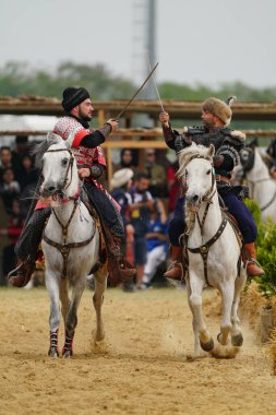 ISTANBUL, TURKIYE - 25 Mayıs 2025: Etnospor Kültür Festivali 'nde binicilik gösterisi