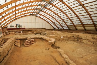 KONYA, TURKIYE - HAZİRAN 01, 2025: Konya 'da Katalhoyuk Neolitik İlköğretim Şehri