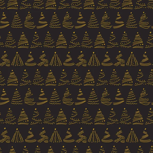 新年の木のシルエットとベクトルシームレスパターン 繰り返し休日の背景 包装紙 グリーティングカード プロモーション バナーのデザイン — ストックベクタ