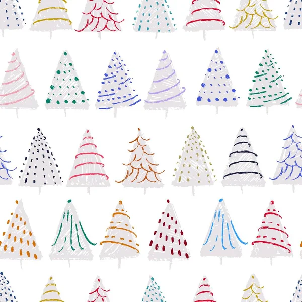 新年の木のシルエットとベクトルシームレスパターン 繰り返し休日の背景 包装紙 グリーティングカード プロモーション バナーのデザイン — ストックベクタ