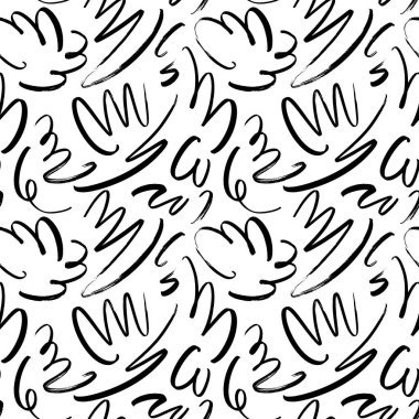 İşaretli karalamalı vektörsüz desen. Elle çizilmiş zarif el yazısı girdapları. Kıvrımlı fırça darbeleri, işaret karalamaları arkaplan tasarımı olarak