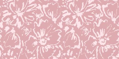 Floral vintage seamless pattern. Subtle pink palette botanical background. Vector design textiles, paper, wallpaper