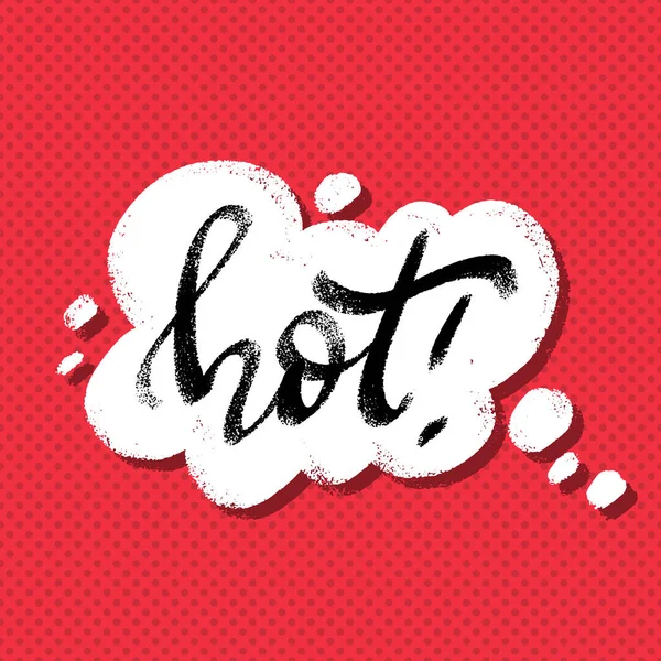 Hot Word Speech Bubble Hand Lettering Design Template Typography Vector — Image vectorielle