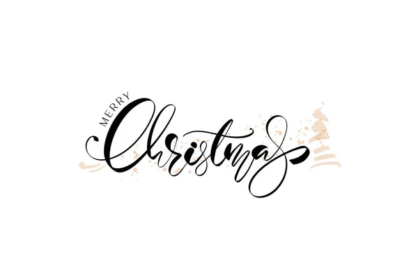 Feliz Navidad Vector Cepillo Letras Caligrafía Moderna Dibujada Mano Aislada — Vector de stock