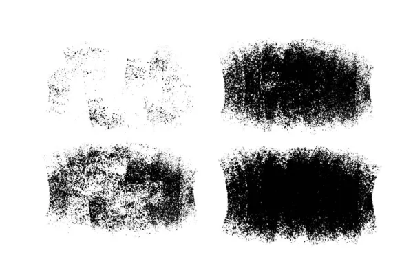 手描きブラシストロークのベクトルセット 背景の汚れ モノクロームのデザイン要素をセット 背景を描いた単色のモノクロアートハンド — ストックベクタ