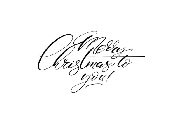 Feliz Navidad Usted Vector Cepillo Letras Caligrafía Moderna Dibujada Mano — Vector de stock