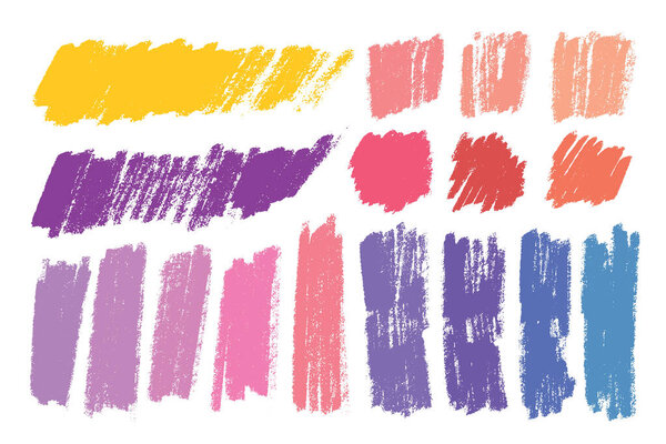 Векторный набор карандашных штрихов ручной работы, формы для фона. Набор элементов монохромного дизайна. Один цвет художественного фона