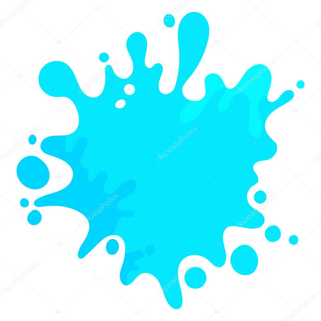 Vector abstract complex shape, fluid blotch spot image as template for background. Dynamical colored rounded backdrop