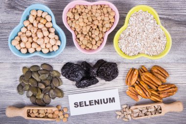 Doğal selenyum, diyet lifleri ve diğer vitamin ve mineraller olarak sağlıklı besinler