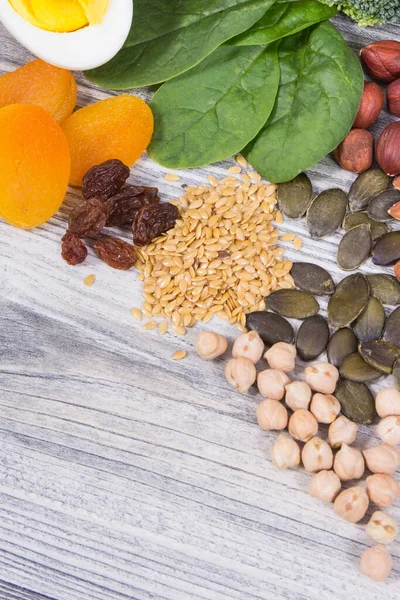 Beste Voedzame Voedsel Vechten Met Bloedarmoede Met Natuurlijk Ijzer Vitaminen — Stockfoto