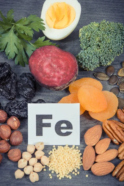 Ingrédients Nutritifs Sains Comme Source Fer Vitamines Minéraux Les Meilleurs — Photo
