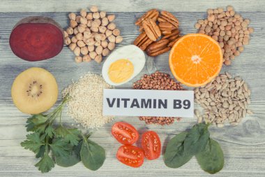 Food containing natural folic acid, dietary fiber and other vitamins or minerals. Healthy eating