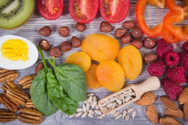 Healthy nutritious ingredients or products containing natural vitamin E, dietary fiber and other various minerals