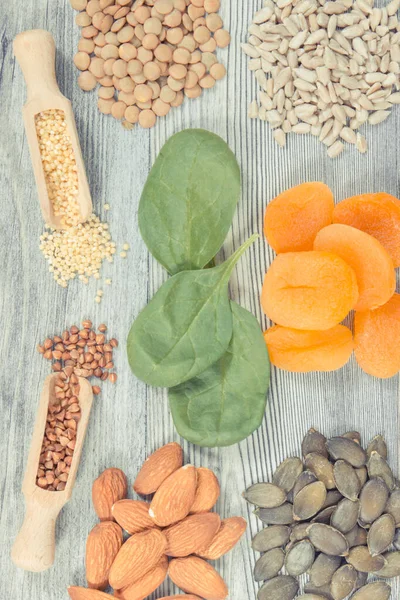 Alimentação Saudável Fresca Contendo Várias Vitaminas Naturais Minerais Cabelo Bom — Fotografia de Stock