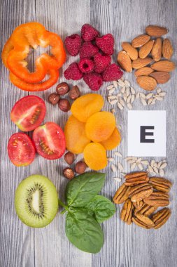 Nutritious food as source natural vitamin E and other minerals. Healthy eating