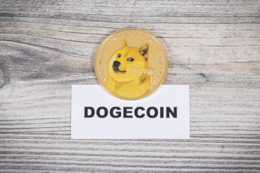 Dogecoin parası. Kripto para biriminin sembolü. Uluslararası ağ ödemesi. Finans kavramı