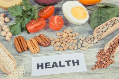 Healthy nutritious ingredients containing natural vitamin B9, dietary fiber and other various minerals