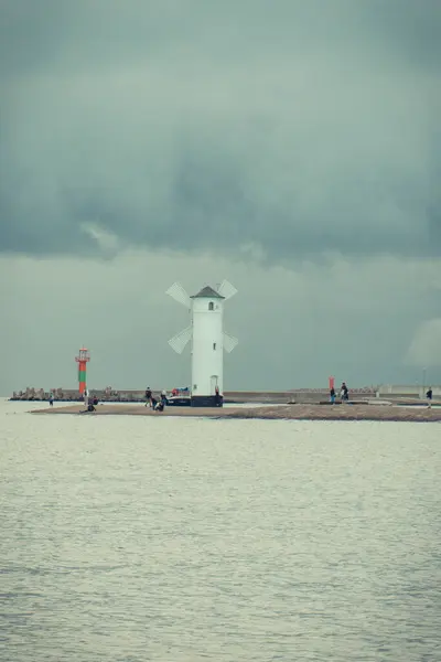 Świnoujście Pomorze Zachodnie Polska Sierpnia 2021 Widok Wiatrak Stawa Mlyny Zdjęcie Stockowe