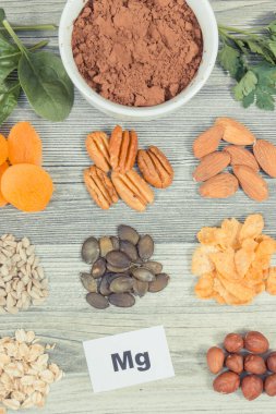 Doğal magnezyum kaynağı olarak sağlıklı besleyici gıdalar ve diğer vitamin ve mineraller
