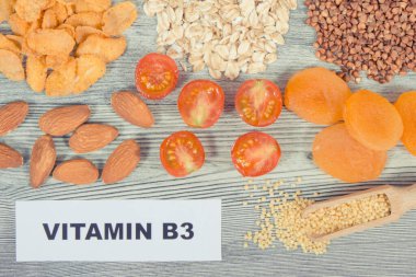 Nutritious food containing natural niacin, dietary fiber and other vitamins or minerals. Healthy eating