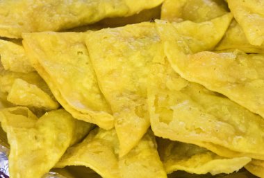 Biftekli taze kızarmış aromatik hamur tatlısı. Geleneksel Çin mutfağı