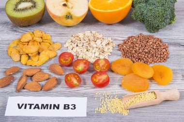 Nutritious food containing natural niacin, dietary fiber and other vitamins or minerals. Healthy eating