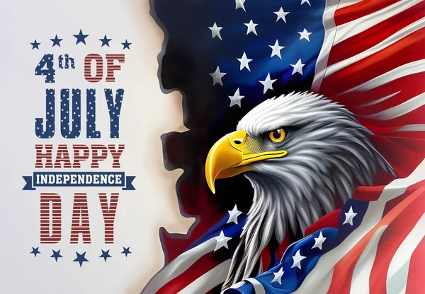 Abd Temmuz Bağımsızlık Günü Ulusal Bir Sembol Olan Amerikan Kel — Stok fotoğraf
