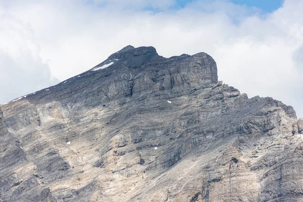 Zoomed Skupić Się Szczycie Cascade Mountain Dolinie Rzeki Bow Banff Zdjęcia Stockowe bez tantiem