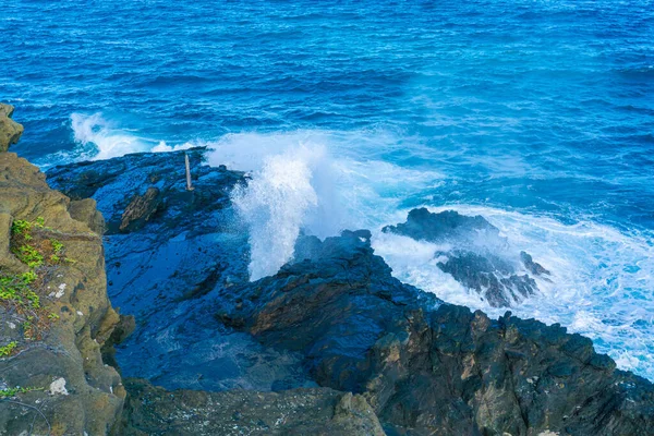 Halona Blowhole Una Formazione Rocciosa Sull Isola Oahu Hawaii Creata — Foto Stock