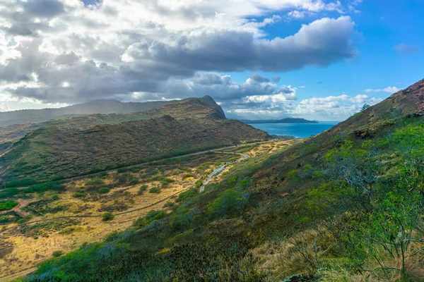 Hermosa Vista Costa Sureste Oahu Hawaii Desde Camino Del Faro — Foto de Stock